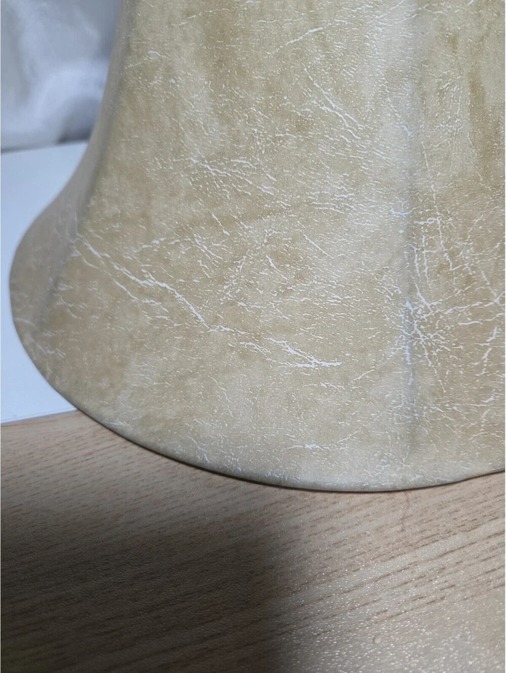 Vintage Faux Leather Tan Bell Lamp Shade Distressed 10.25